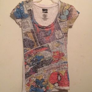 Marvel comic sheer t-shirt